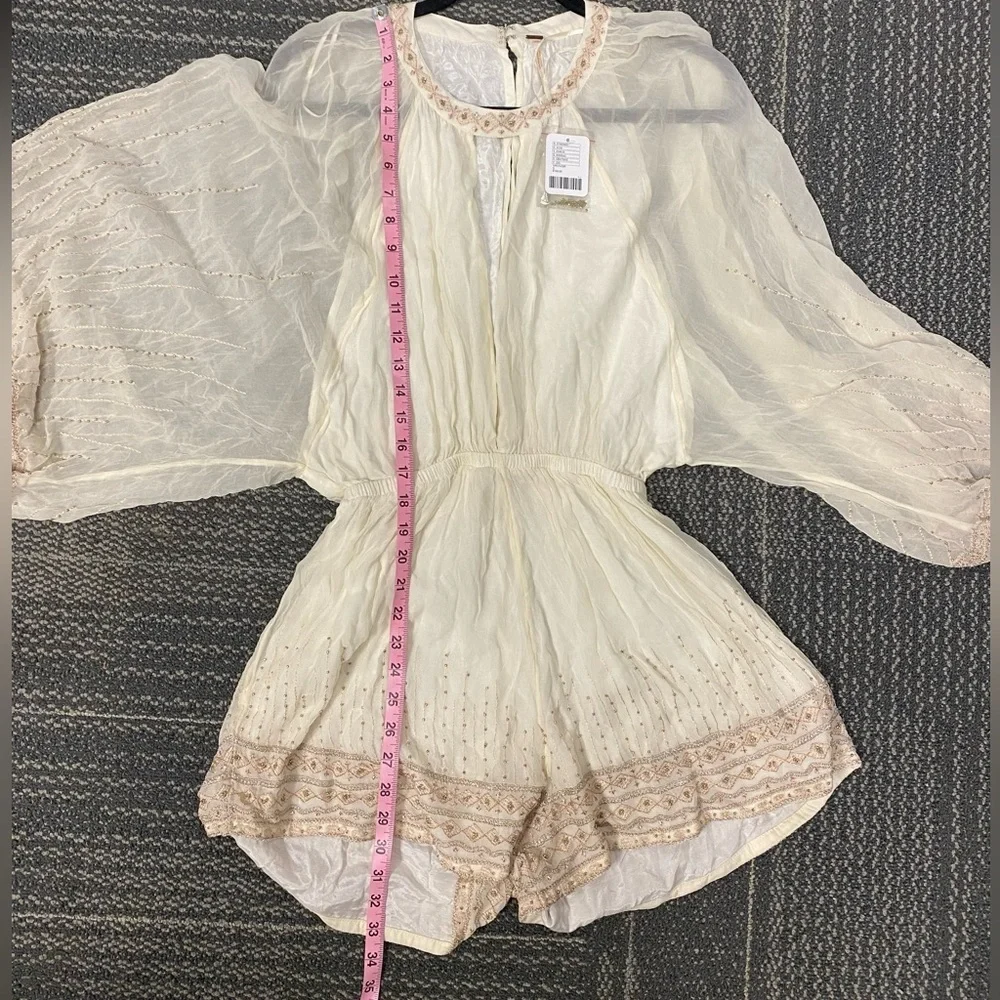 NWT Free People Butterfly Kisses Beaded Romper Size Small